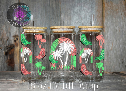 Summer vibes 16oz tumbler wrap