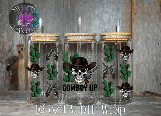 Cowboy Up 16oz tumbler wrap