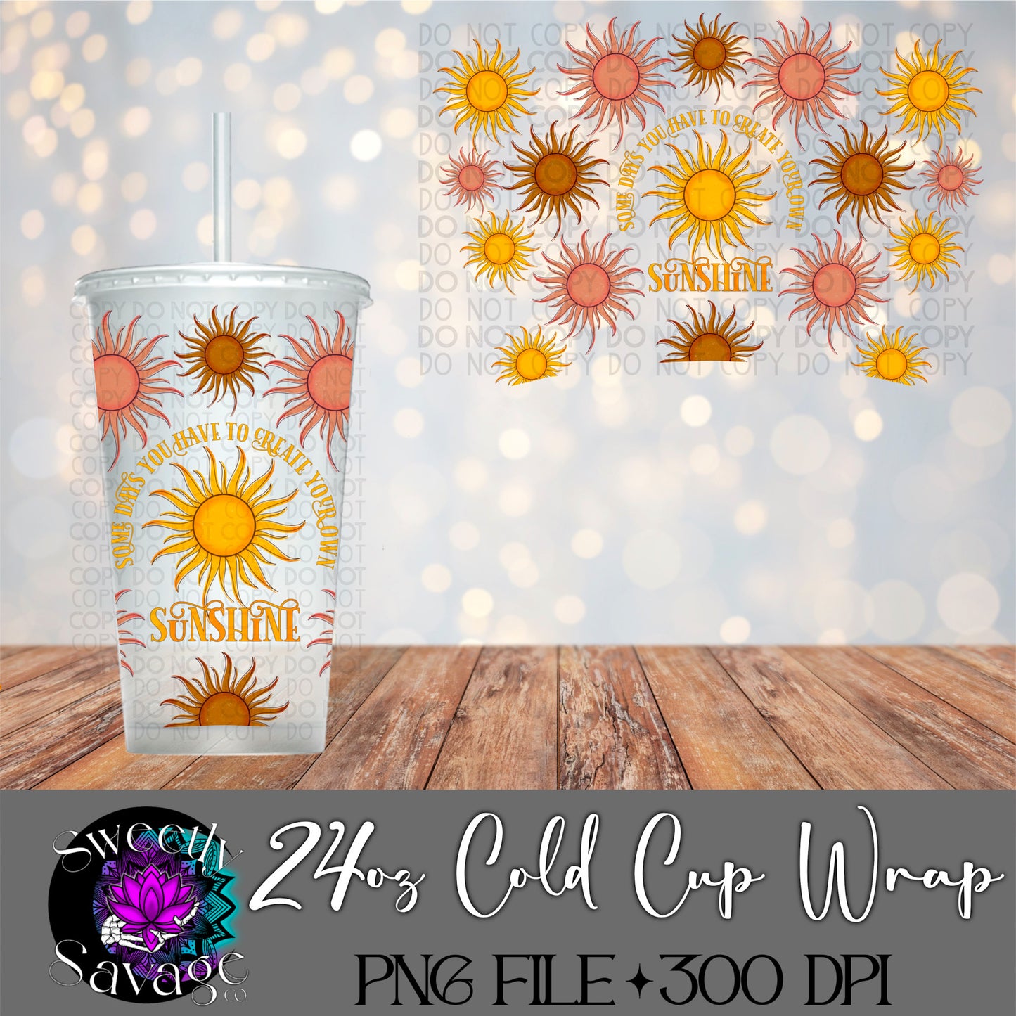 Sunshine 24oz Cold Cup wrap