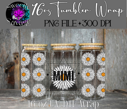 Mimi daisy 16oz tumbler wrap