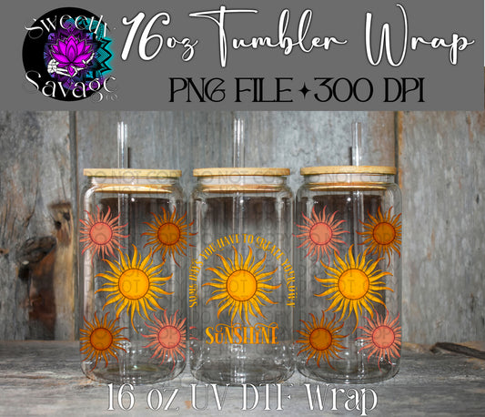 Sunshine 16oz tumbler wrap