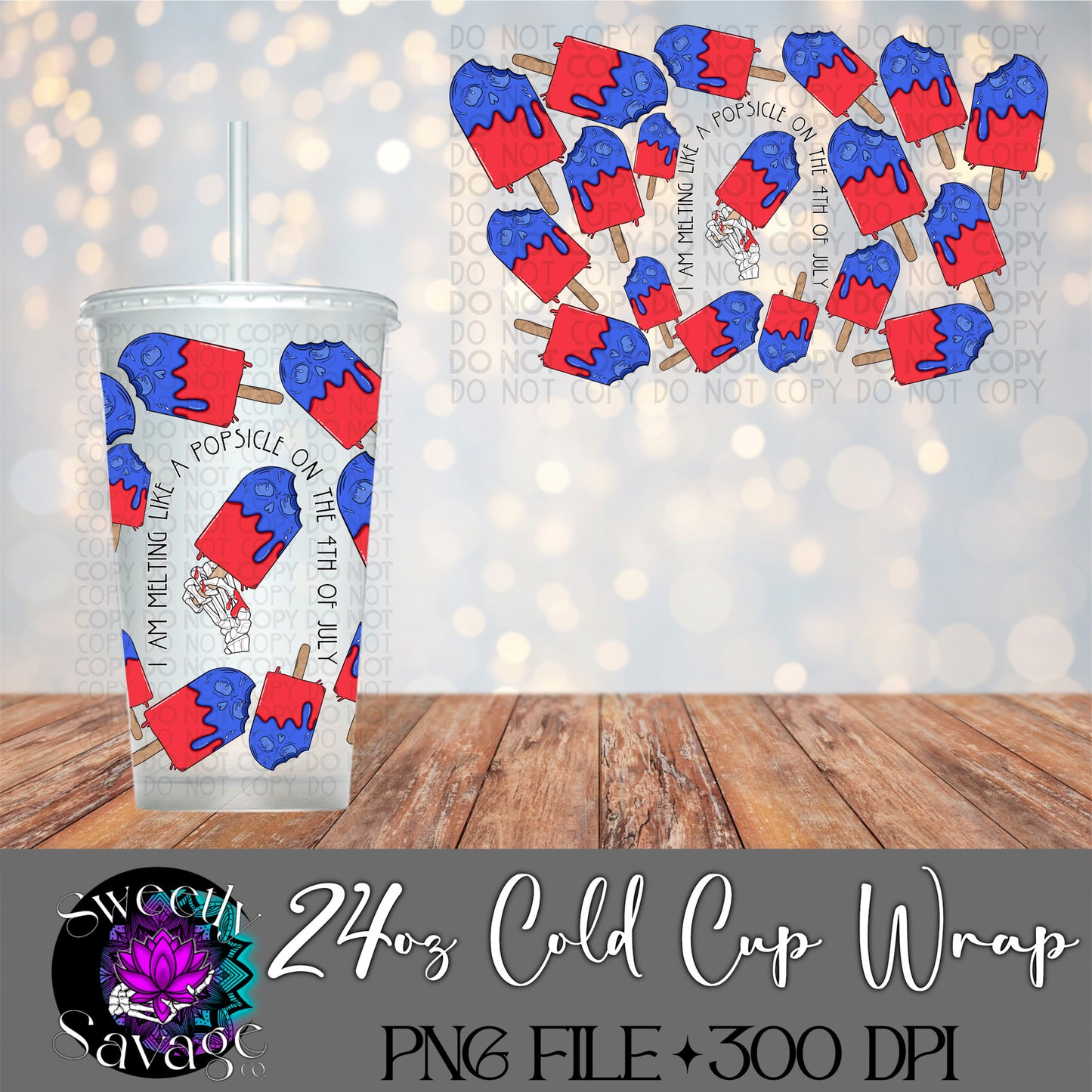 Melting like a popsicle on the 4th of July 24oz Cold Cup wrap