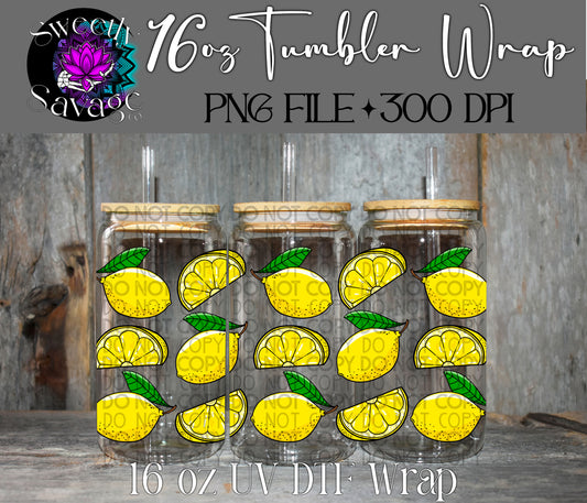 Lemons 16oz tumbler wrap